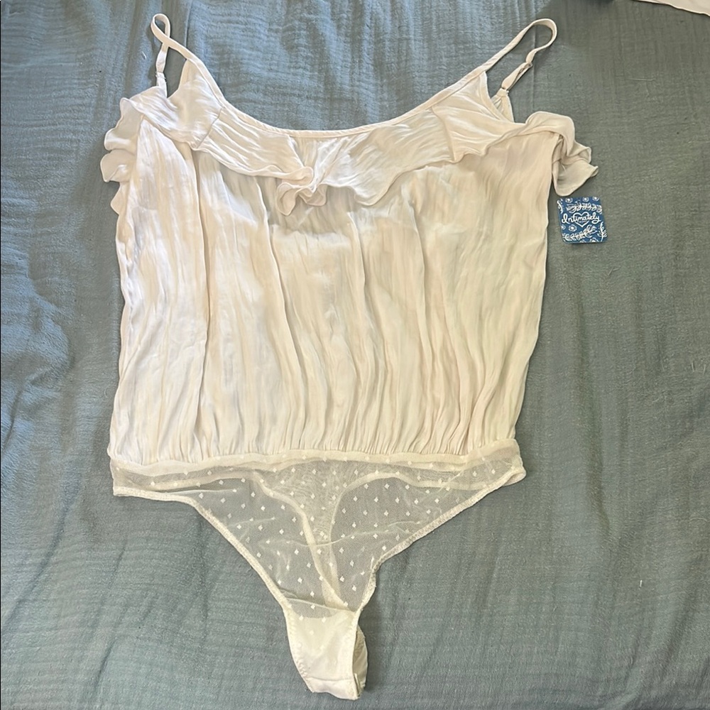 White Ruffled Bodysuit